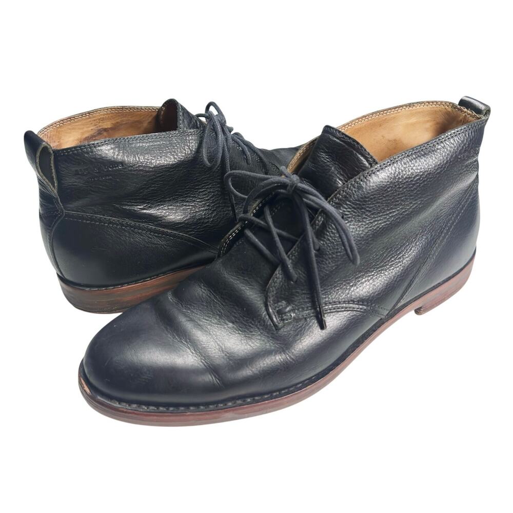 Rag & Bone | Men | Black Aged Worn Classic Pebbled Leather Chukka Boots | Sz 10